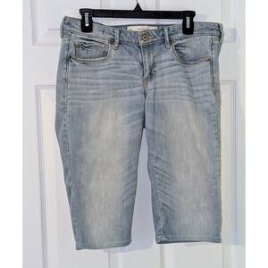 Abercrombie & Fitch Denim Capri Jeans  Shorts Womens Light Wash Stretch Size 10R